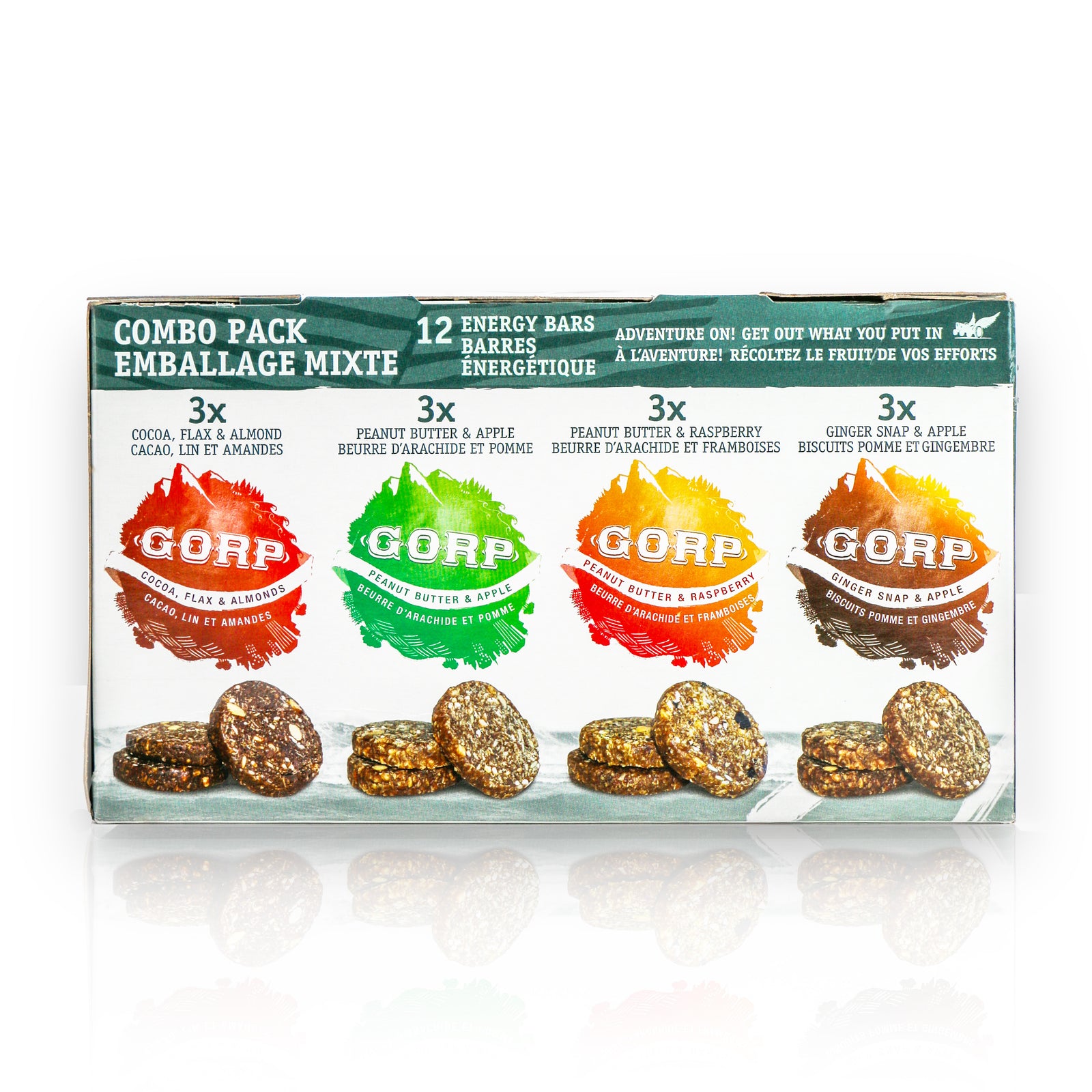 Combo Box of 12 bars - 3 of each flavor - GORP Clean Energy Bar