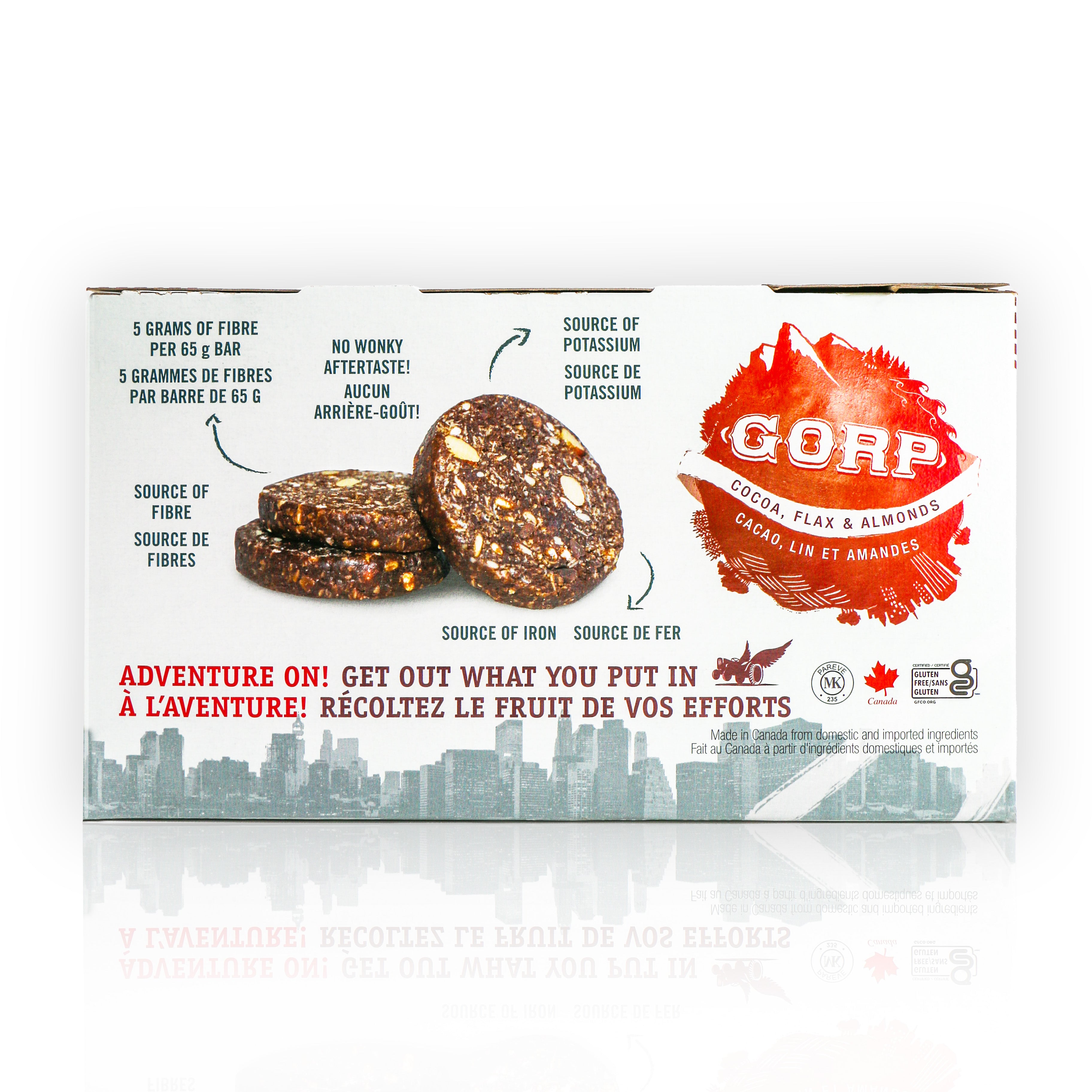 Cocoa, Flax & Almond Energy Bar - GORP Clean Energy Bar - Box of 12
