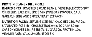 Dill Pickle roasted bean protein chips ingredients and nutrition facts